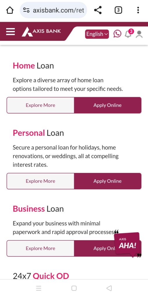 Axix Bank Personal Loan